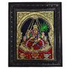 11"x8" Gold Tanjore Painting Lalithambigai TeakWood Amman In Red Sari, Fulfills All Our Wishes Through Her Eyes, Home & Living Decor, Wall Decor