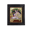 13"x11" Gold Tanjore Painting of Unjal Radha Krishnan, Teakwood Frame, Bala Gokula Kannan, Birthday Gifts, it's a boy announcement,kids room decor
