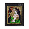 15"x12" Gold Tanjore Painting of Yashodha Krishnan, Teakwood Frame, Beautiful Gift for Baby Shower, It's a Boy! Good News, Single Mother Gifting