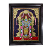 18"x14" Gold Tanjore Painting of Sri Vishnu, Incarnation of Lord Vishnu