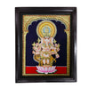 18"x14" Gold Tanjore Painting of Lord Kan Dhirushti  Ganesha, Teakwood Frame,Help A Friend Overcome Troubled Life & Get Ahead In Personal Professional Life