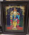 Thanjavur Oviyam Lord Murugan Gold Foil 27x31 Total Size South Indian Religious Wall Decor Tanjore Painting Art