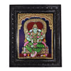 18"x14" Gold Tanjore Painting of Pachai Amman, Southindian Prayer room wall frames, mom-in-law Gifts
