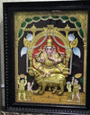 Thanjavur Oviyam Lord Ganesha Fully Embossed 32"x26"  Size  South Indian Religious Wall Decor Tanjore Painting