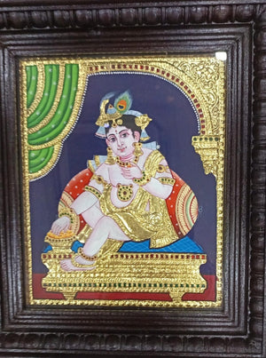 krishna painting gold