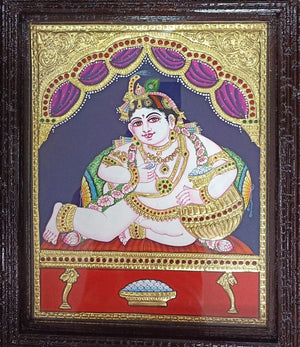 krishna painting gold