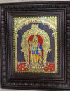 Thanjavur Oviyam Lord Murugan Flat Work 12'x10 Total Size  South Indian Religious Wall Decor Tanjore Painting
