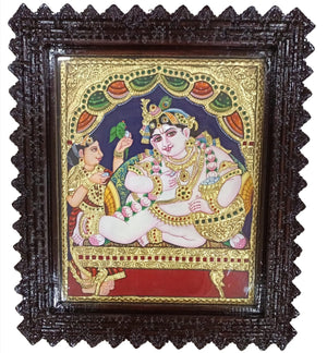 krishna painting gold