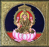 13"x33" Lakshmi, Durgai Amman, Saraswati Tanjore Painting, 3-in-1 Wall Painting For Your New Home or Office