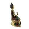 10" Brass Idol of Lord Buddha, Decorated Home Decor, Puja Room Buddha Statue
