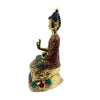10" Brass Idol of Lord Buddha, Decorated Home Decor, Puja Room Buddha Statue