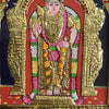 12"x10" 2D Semi-Emboss Tanjore Painting of Hindu God Murugan, Religious Wall Decor