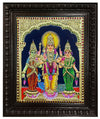 15"x13" Murugan Valli Devyani Tanjore Painting, Teakwood Frame, Ready Stock, Immediate Dispatch