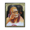 15"x13" Sri Sankaracharya Tanjore Painting, Ramakrishna Mutt Acharaya South Indian Wall Decor