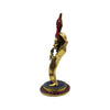 13.5" Brass Idol of Pullanguzhal Krishna (Flute Krishna), Decorated Idol For Your Living Room Decor