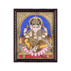 18"x15" Vinayagar Tanjore Painting, Antique + Semi-Embossed Style, Studded With Swarovski Stones. Apt For Ganesha Puja