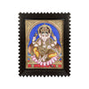 18"x15" Vinayagar Tanjore Painting, Antique + Semi-Embossed Style, Studded With Swarovski Stones. Apt For Ganesha Puja