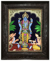 18"x15" Lord Veera Venkata Satyanarayana Swamy Tanjore Painting, Semi-Embossed Style, Bestows Good Health, Prosperity, Success, And Happiness Price: