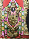 18"x27" 2D Semi Embossed Gold Tanjore Painting of Thaayar & Perumal, Wedding Anniversary Gift