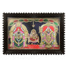 18"x27" 2D Semi Embossed Gold Tanjore Painting of Thaayar & Perumal, Wedding Anniversary Gift