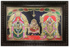 18"x27" 2D Semi Embossed Gold Tanjore Painting of Thaayar & Perumal, Wedding Anniversary Gift