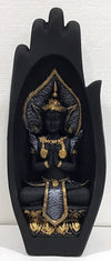 8 Inch Palm Buddha Meditating A, Bedroom Fibre Décor, With Gift Wrap