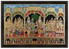 40"x29" Tanjore Painting of Madurai Meenakshi Kalyanam, & Wedding Rich Wall Decor, Semi-Embossed 2D Style, Made To Order