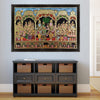 40"x29" Tanjore Painting of Madurai Meenakshi Kalyanam, & Wedding Rich Wall Decor, Semi-Embossed 2D Style, Made To Order