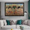 40"x29" Tanjore Painting of Madurai Meenakshi Kalyanam, & Wedding Rich Wall Decor, Semi-Embossed 2D Style, Made To Order