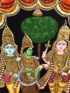 40"x29" Tanjore Painting of Madurai Meenakshi Kalyanam, & Wedding Rich Wall Decor, Semi-Embossed 2D Style, Made To Order