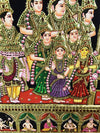 40"x29" Tanjore Painting of Madurai Meenakshi Kalyanam, & Wedding Rich Wall Decor, Semi-Embossed 2D Style, Made To Order