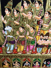 40"x29" Tanjore Painting of Madurai Meenakshi Kalyanam, & Wedding Rich Wall Decor, Semi-Embossed 2D Style, Made To Order