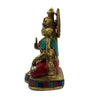 6" Brass Idol of Hindu Goddess Lakshmiji, Decorated Idol To Be Kept At Puja Mandir For Prosperity