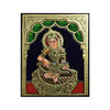 Gold Tanjore Painting of Annapoorani in Golden Saree, Teakwood Frame, She is goddess of food, paintings for wall decors of Restaurants, Hotels, Coffee Shop