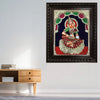36"x30" 3D Full Embossed Tanjore Painting of Annapoorani, The Hindu Goddess Of Food & Nourishment