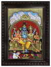 3.5'x2.5' 3D Tanjore Painting Of Shivan Family, Rulers Of The Universe