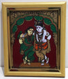 Radha Krishna Glass Painting With Synthetic Frame