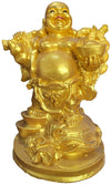 Happy Man-2 Idol In Gold Polish For Gifting Fibre Material