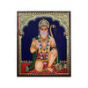 Gold Tanjore Painting of Pawanputra Hanuman, Symbol of Strength To Overcome Weakness