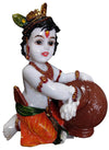 Butter Krishna Idol Medium Size In Multicolor For Gifting Fibre Material