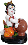Butter Krishna Idol Large Size In Multicolor For Gifting Fibre Material