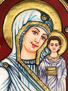 Gold Tanjore Painting of Mother Mary With Baby Jesus, Teakwood Frame, Paintings On Christianity, Personalized Gifts For New House Ceremony