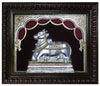 Unique 3D Tanjore Painting of Nandi (Silver Foil), Sacred Bull Of Lord Shiva, Beautiful Living Hall Indian Wall Decor, Custom Order Accepted