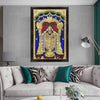 3.5'x2.5' Tanjore Painting of Lord Srinivasa, Southindian Wall Decors For Your House Warming Homam Puja