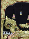 3.5'x2.5' 2D Semi-Embossed Tanjore Painting of Hindu Goddess Saraswati