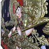 3.5'x2.5' 2D Semi-Embossed Tanjore Painting of Hindu Goddess Saraswati