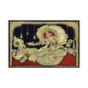 3.5'x2.5' 2D Semi-Embossed Tanjore Painting of Hindu Goddess Saraswati