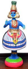 18" Tanjore Doll Kathakali Dancer, Paper Mache, With Gift Wrap