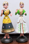 15" Tanjore Doll Pair, Paper Mache, With Gift Wrap